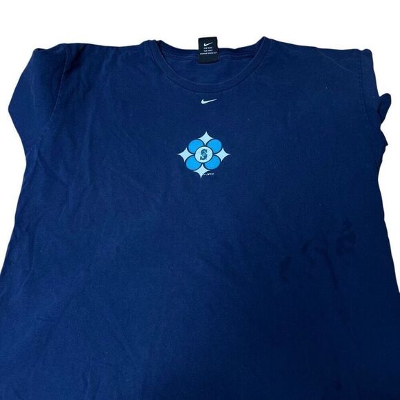 Y2K Nike Center Swoosh Seattle Mariners Cropped T Shirt XL - Picture 2 of 4